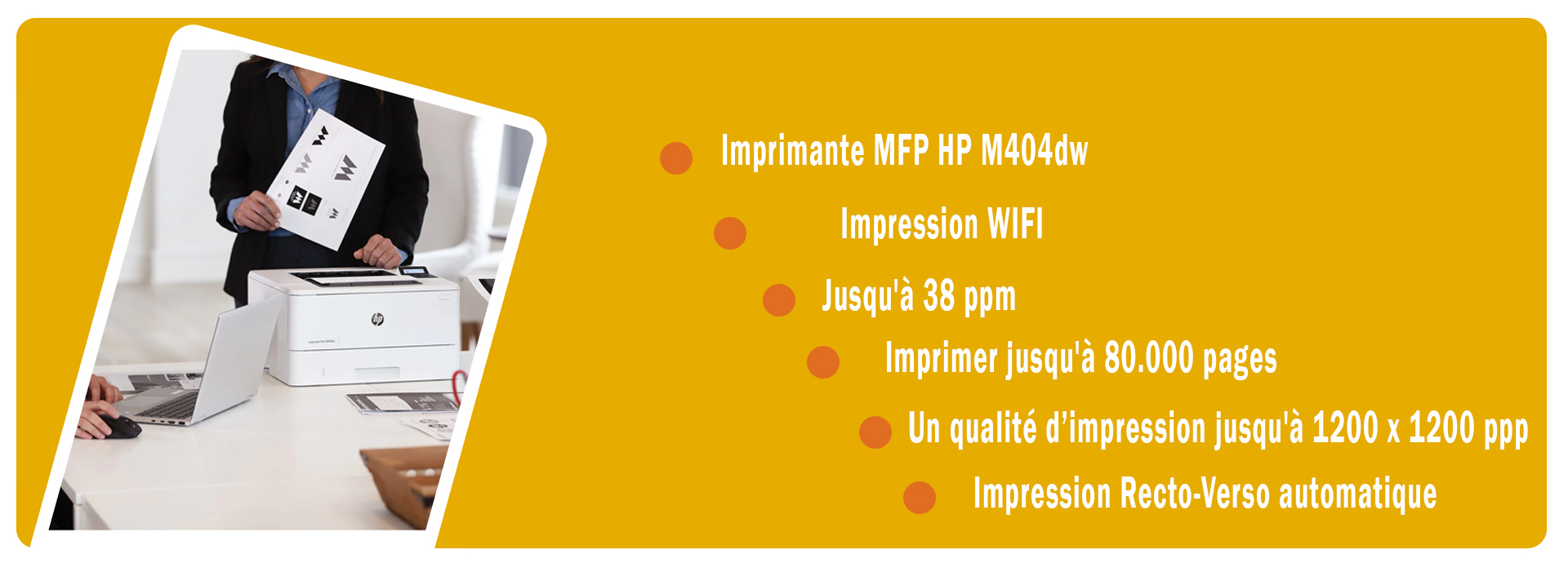 computerland.ma Imprimante HP Laser Pro M404dw Monochrome WIFI Réseau Recto/Verso automatique Single fonction A4 38 PPM | W1A56A